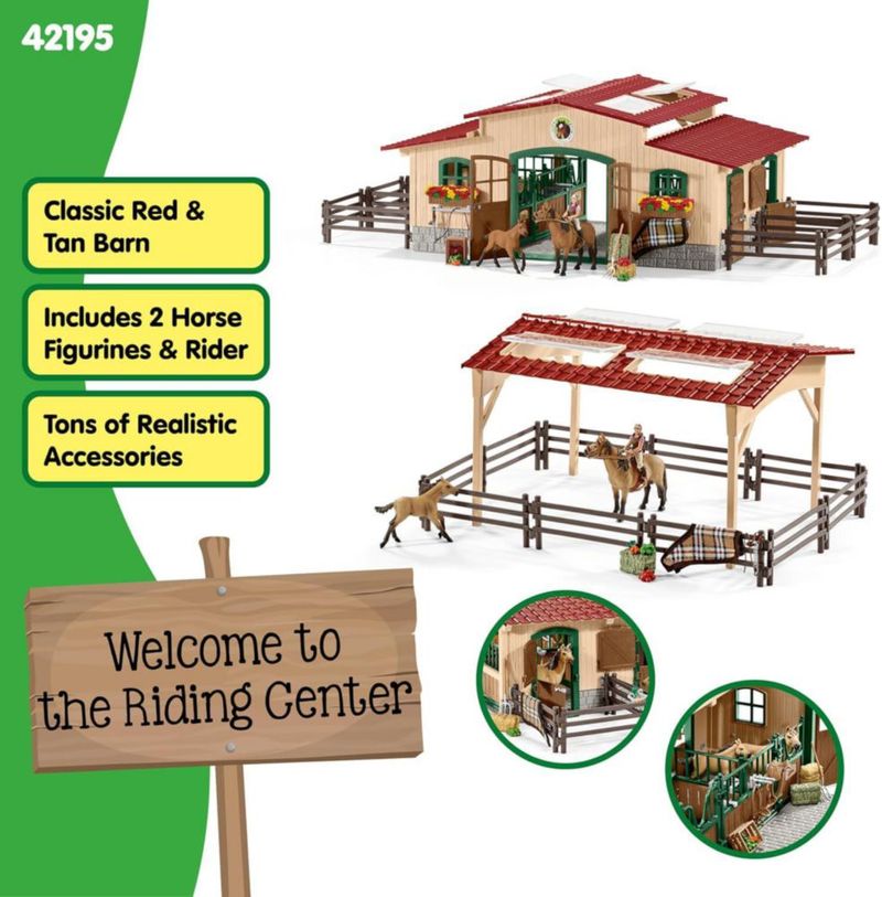 Schleich Farm World Set Establo Caballos 96 Piezas Jinete Accesorios