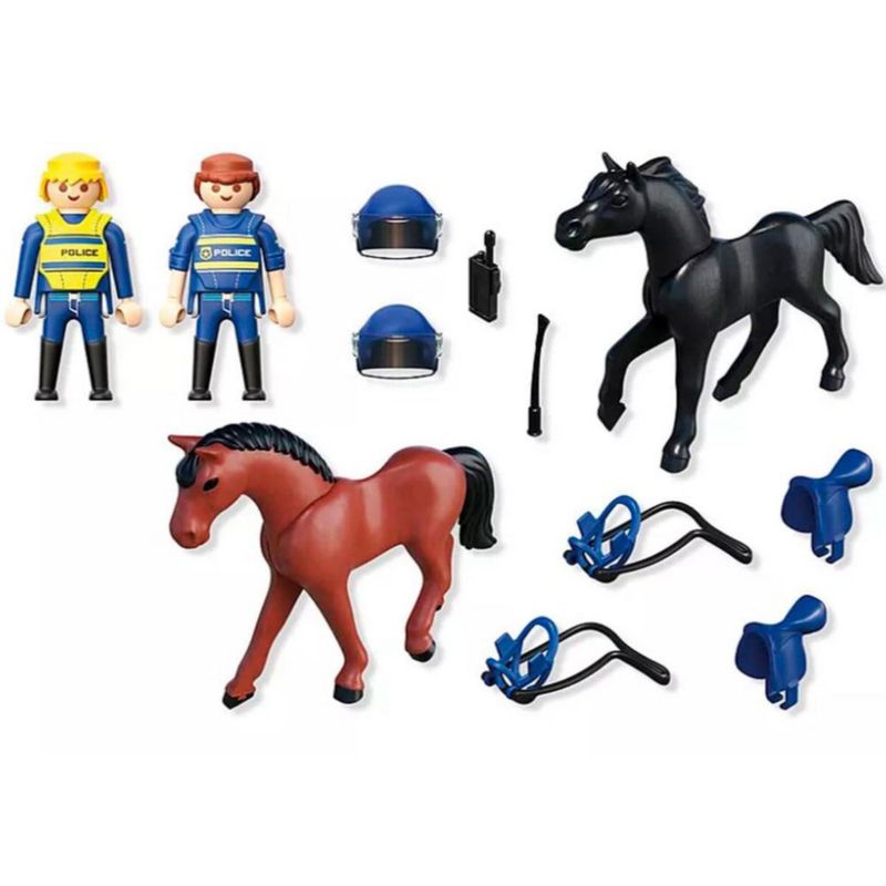 Playmobil Escuadrón de equitación de la policía Azul