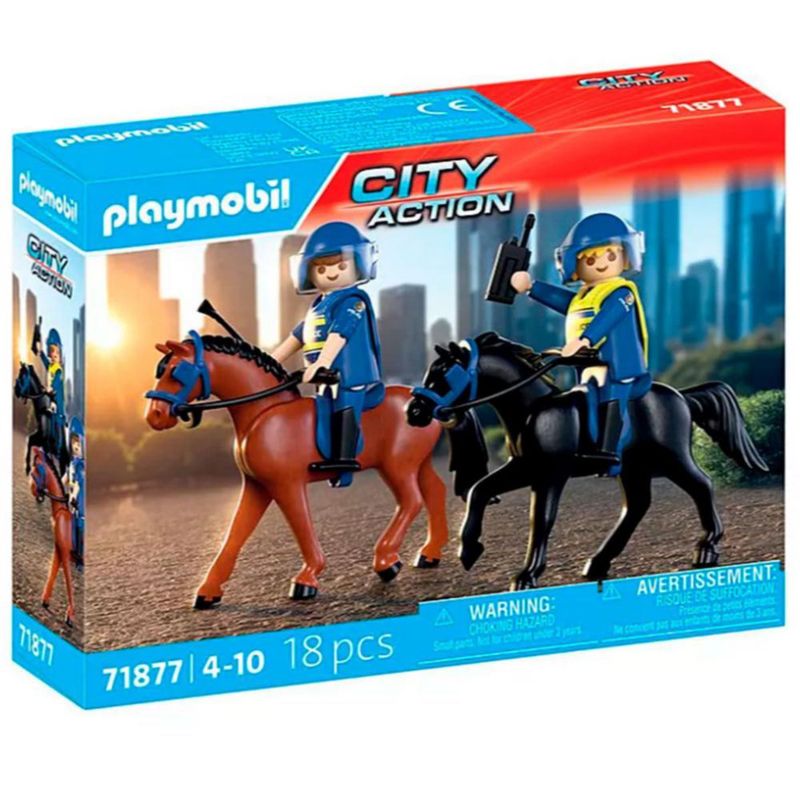 Playmobil Escuadrón de equitación de la policía Azul