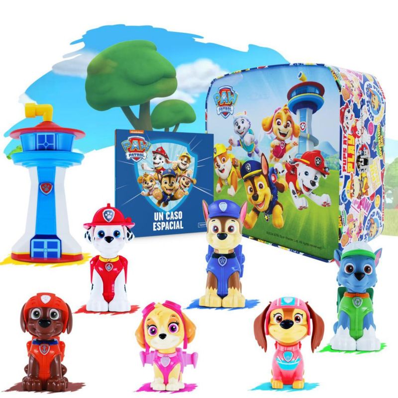 LUPPA Paw Patrol 7 Set de Figuras 6 Personajes Torre Control Libro