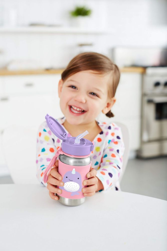 Vaso entrenador Skip Hop Zoo con popote de acero inoxidable de 350 mL