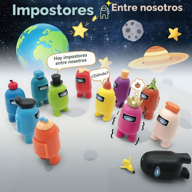 Juego de 12 Figuras de Acción Among Us II PVC Multicolor