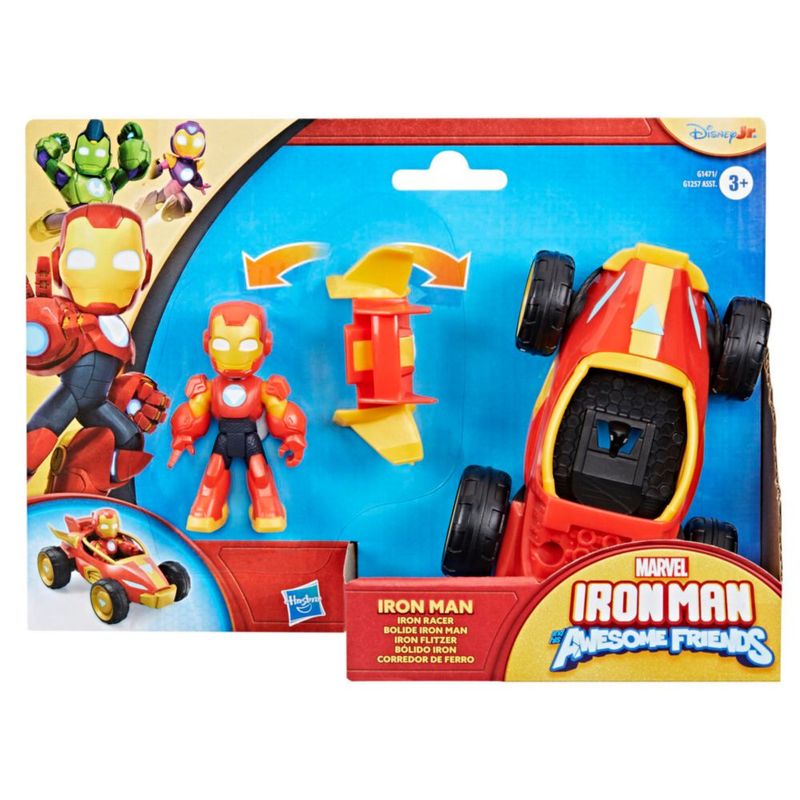MARVEL Iron Man and His Awesome Friends Figura Acción Bólido 7 5cm