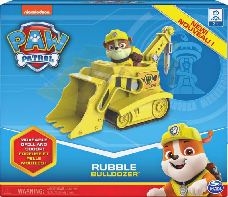 Paw Patrol Rubble Bulldozer Figura Coleccionable Juego Creativo