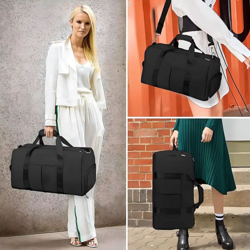 Bolso Deportivo Para Gimnasio/fitness/viaje Negro
