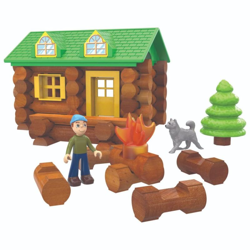 Lincoln Logs On The Trail 59 Piezas Madera Real Edad 3