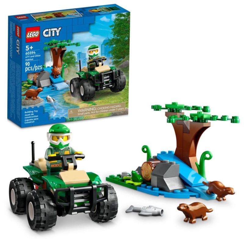 LEGO City ATV and Otter Habitat 60394 Juego de Animales para Niños