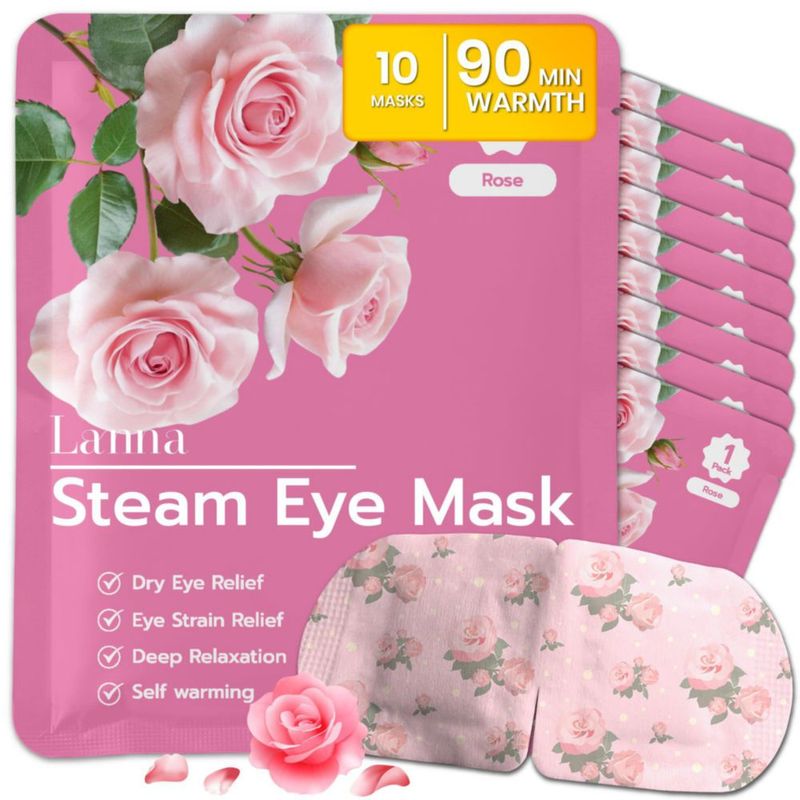 Máscara de Ojos Calentada al Vapor LANNA Desechable Aroma a Rosa 10 unidades