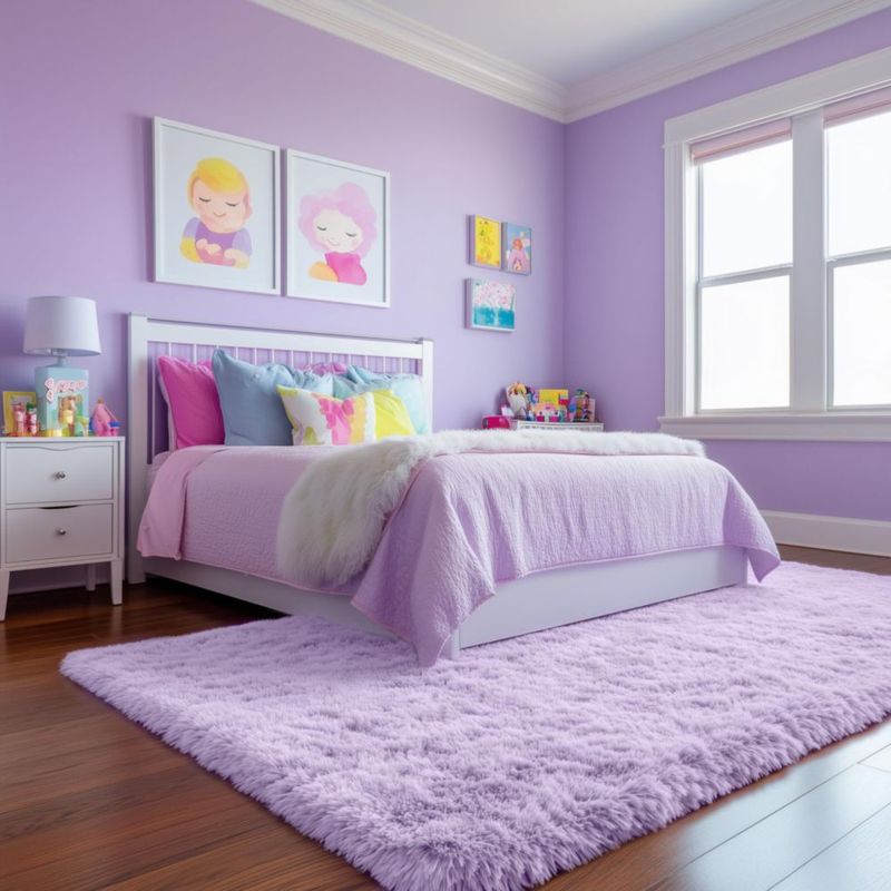 Alfombra PAGISOFE 152 cm x 127 cm Morado Suave