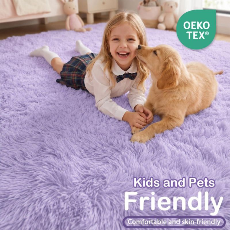 Alfombra PAGISOFE 152 cm x 127 cm Morado Suave