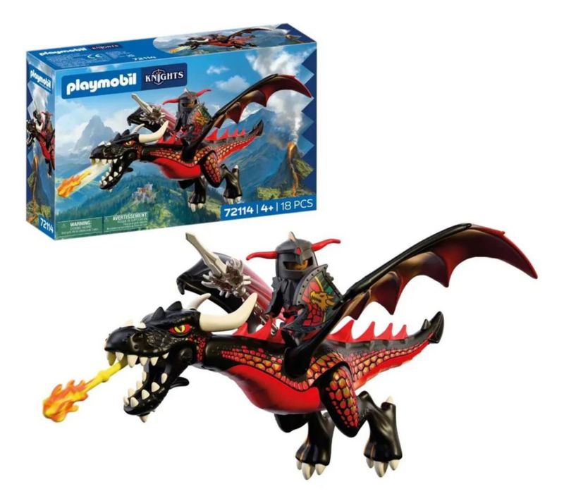 Knights Dragón Negro 72114 Playmobil 18 Piezas