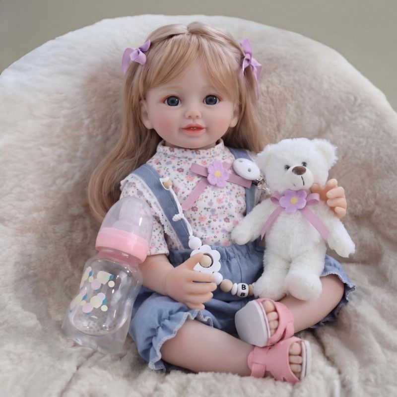 Muñeca Reborn PITTOLIFE Realista 58cm Cuerpo Suave y Accesorios