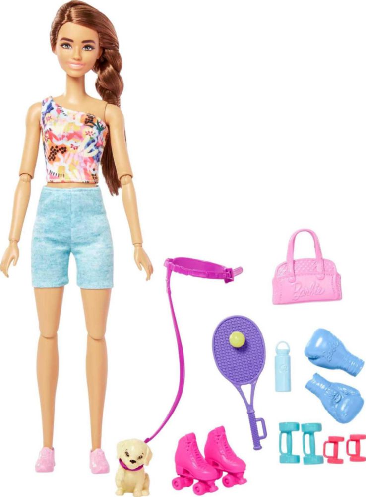 Barbie Wellness Muñeca Ejercicio Divertido Fashion Beauty HKT91