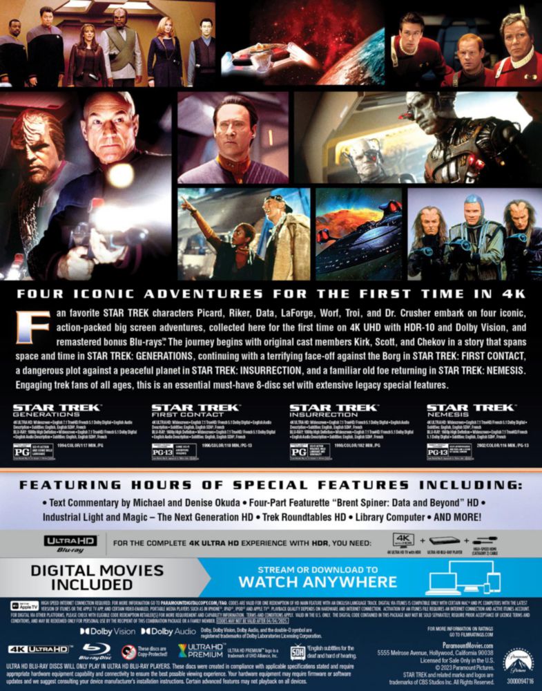Colección de películas Paramount Star Trek: TNG 4 discos