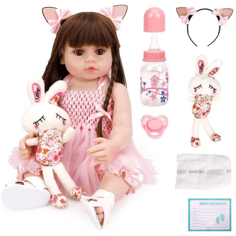 LUHI 55 cm Muñeca Reborn Niña Ropa Exquisita Caja Regalo