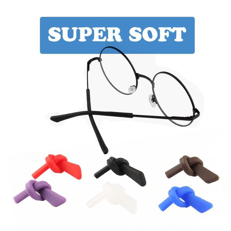 Patillas de gafas OPUGIT – 8 pares de silicona negro/gris