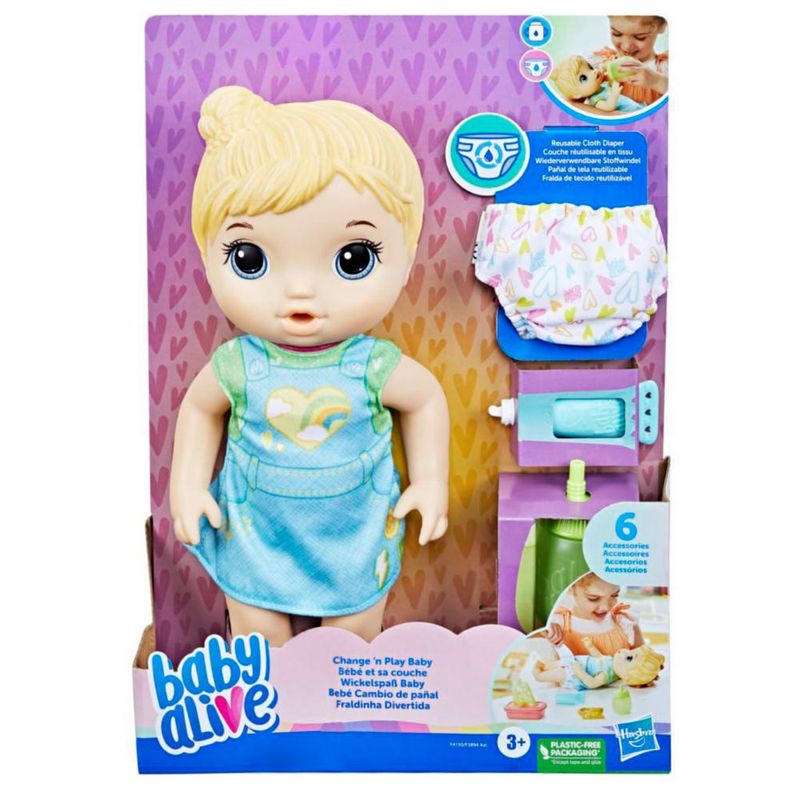 Muñeca Bebé Cambio de pañal Baby Alive BA CORE F4150 Pelo Rubio A