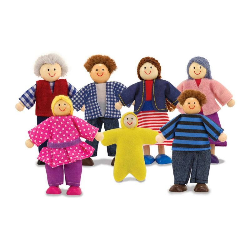 Melissa Doug Familia de Muñecas Madera 7 Piezas