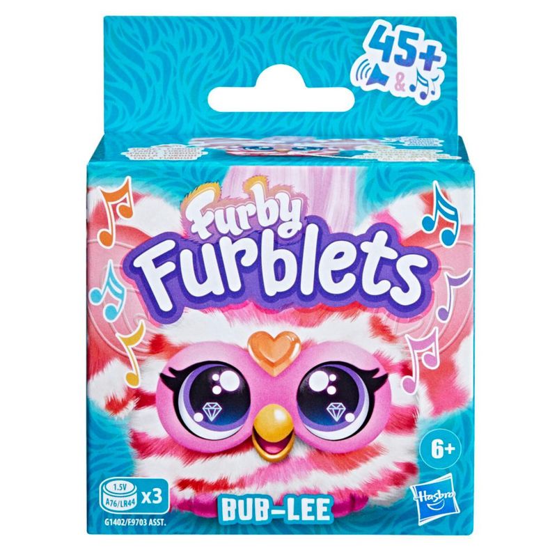 Furby Furblets Bub Lee Rosado Blanco Peluche Electrónico 5cm