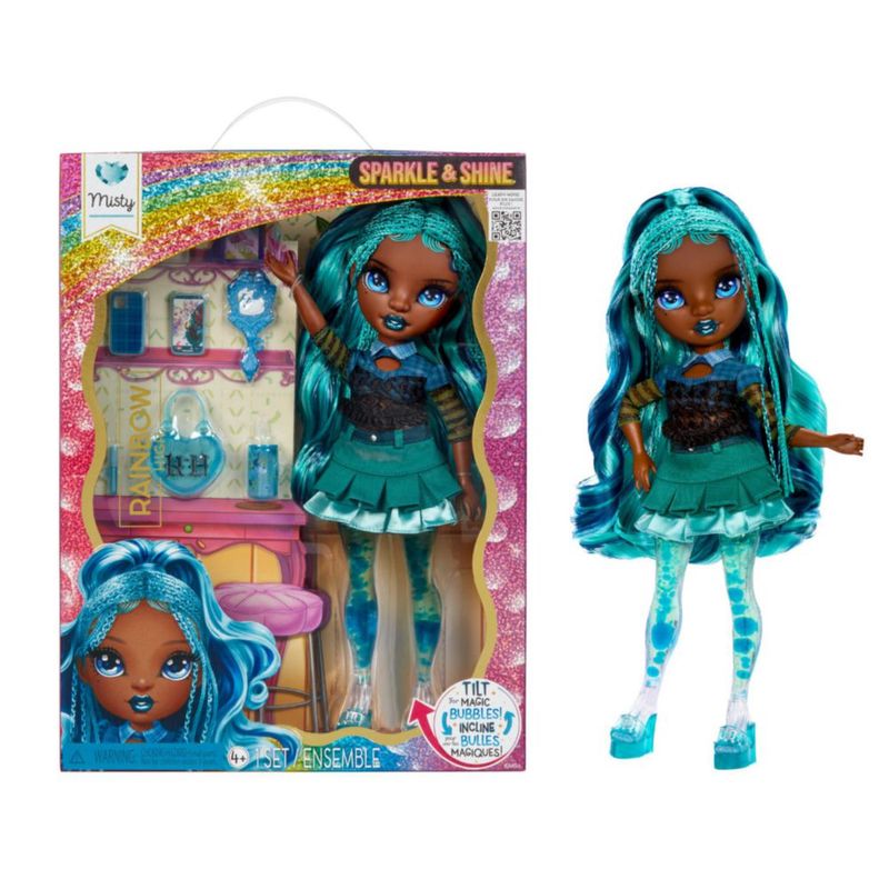 Muñeca Rainbow High Sparkle Shine Misty 28 cm Pelo Azul Turquesa