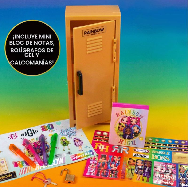 Rainbow High Secret Locker Juego de Papelería Multicolor para Niños