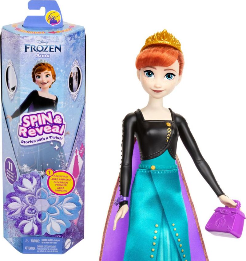 Mattel Disney Frozen Anna Juego Girar y Revelar con 11 Sorpresas