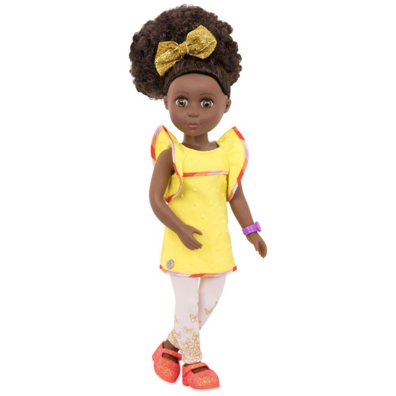 Muñeca Glitter Girls Nelly 36cm Cabello Castaño Rizado Conjunto