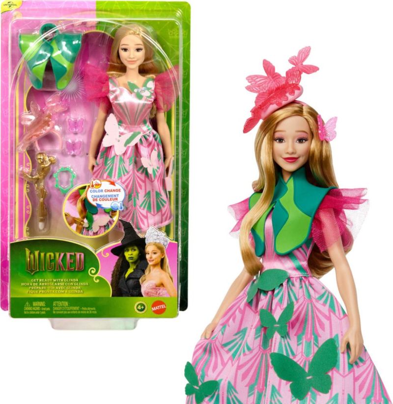 Muñeca Mattel Wicked Get Ready with Glinda 8 Accesorios