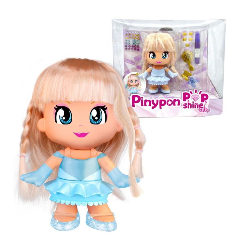 Pinypon Pop Shine Tale Figura 17cm Princesa Rosa Lápiz Mágico