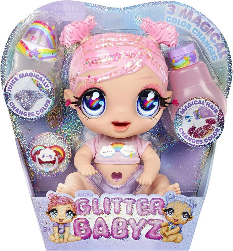 Muñeca Glitter Babyz Dreamia Stardust 3 Cambios de Color MGA
