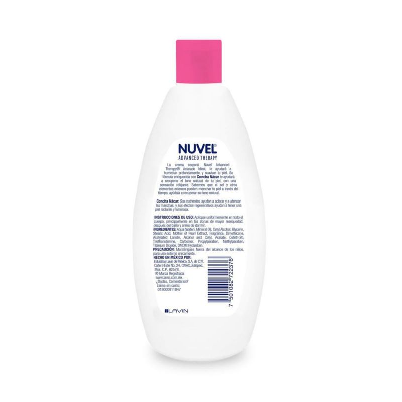 Nuvel Crema Corporal Aclarante Concha Nácar 500 ML