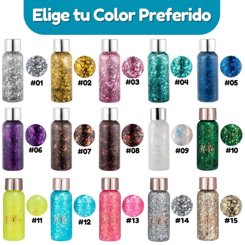 Gel Glitter Holográfico Autoadhesivo UniversoEnLínea com 9