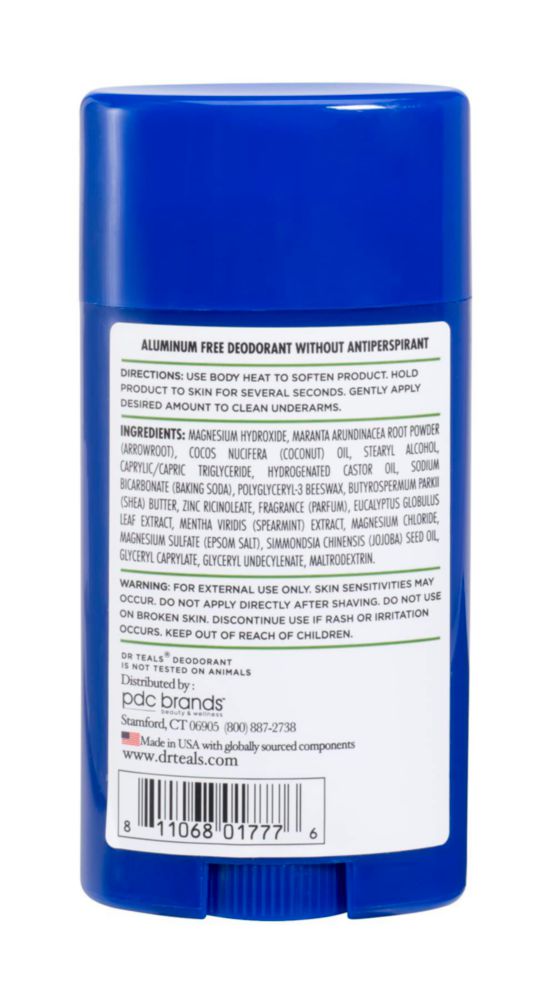 Desodorante Dr Teal s Libre de Aluminio Eucalipto 75g