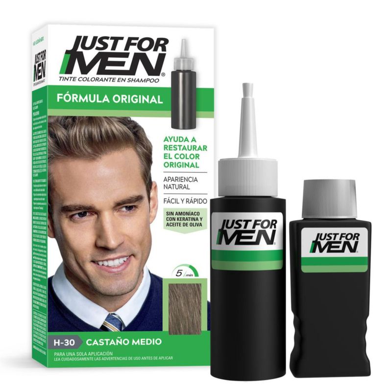 Just For Men Tinte Colorante Shampoo Castaño Medio H30 66ml