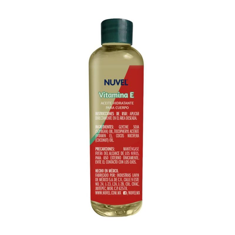 Aceite Corporal Nuvel con Vitamina E y Aceite de Coco 188ml