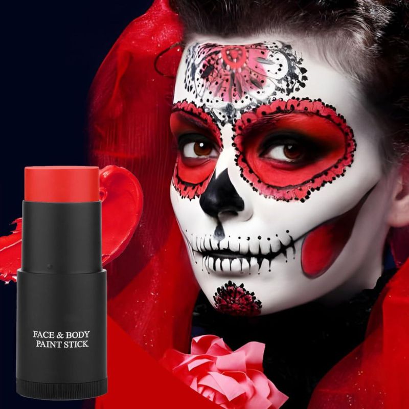 Pintura Facial Halloween LONEOURS Barra Roja para Cosplay y Fiestas
