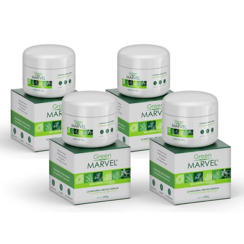 Bálsamo Herbal Corporal Natural 120g 4 Pack GREEN MARVEL
