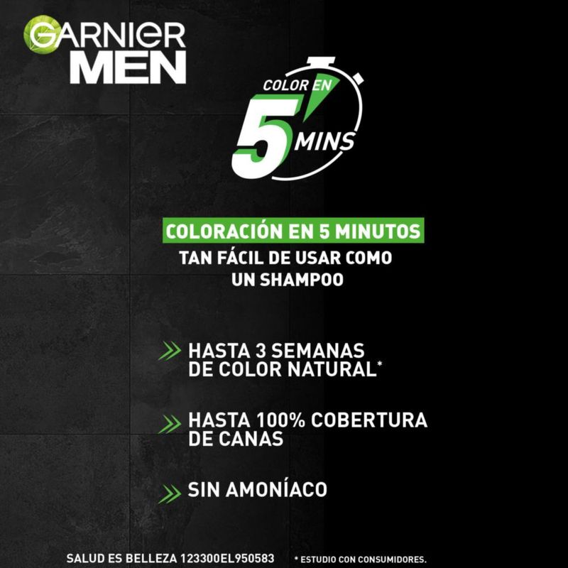 Garnier Men Shampoo Color Tono 3 0 Castaño Oscuro 20 ml