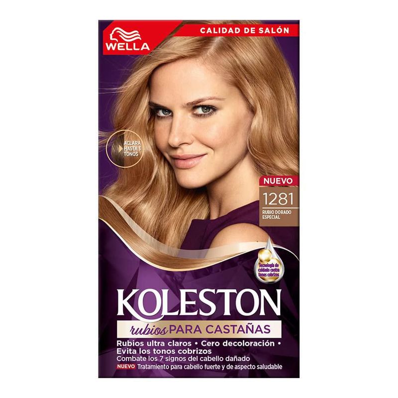 Koleston Tinte Permanente Rubio Dorado Especial 1281 Crema Hidratante