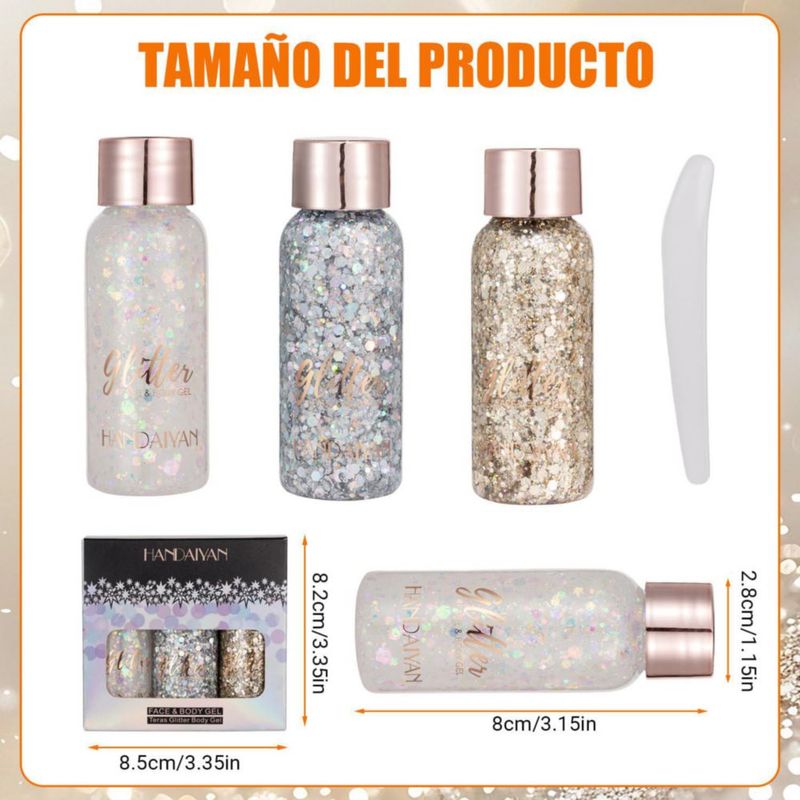 Brillos para la Cara Set 3 Geles Holográficos LYRAXE