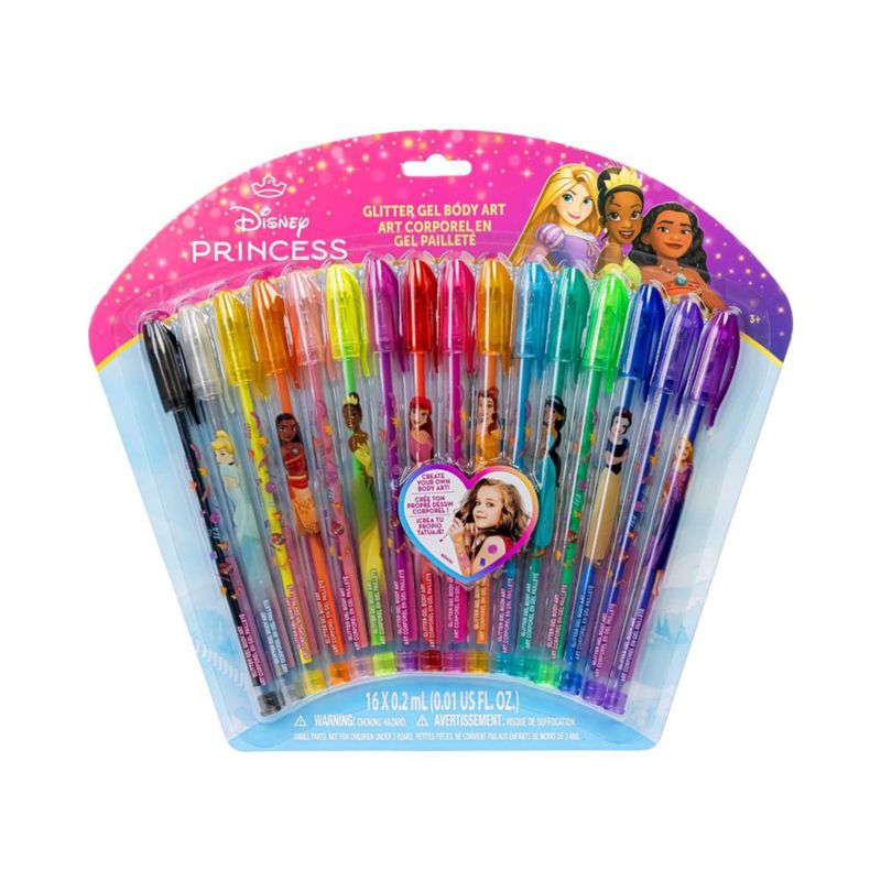 Set de Arte Corporal Disney Princess 16 Bolígrafos Gel Brillante