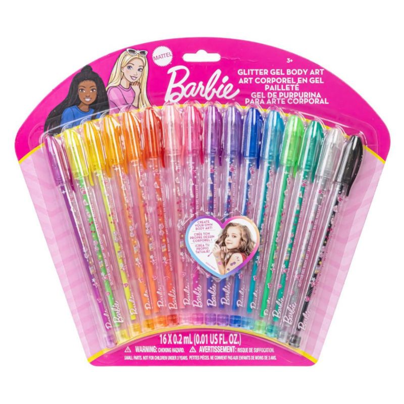 Barbie Set de Arte Corporal con Glitter 16 pzas para Niñas Townley
