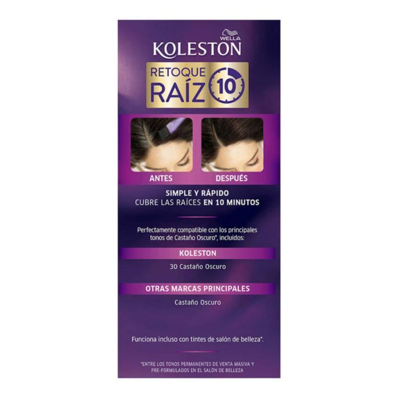 Koleston Tinte Retoque Raíz Permanente 30 Castaño Oscuro 70 ml