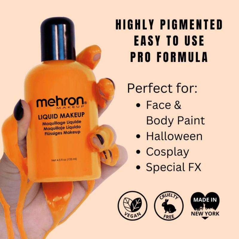 Mehron Liquid Face Paints Orange O 4 5 oz