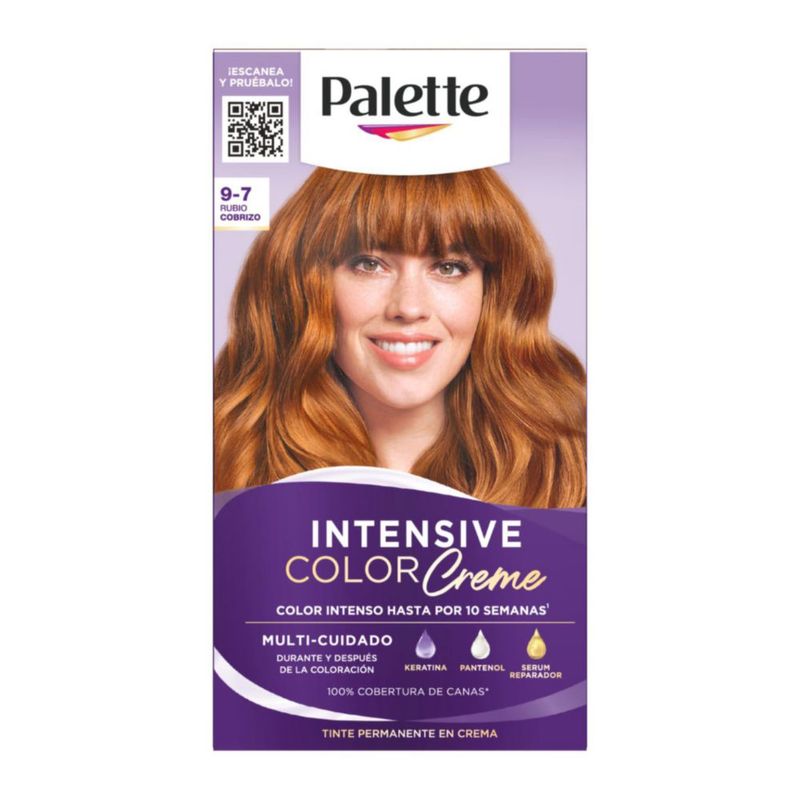 Palette ICC Kit 9 7 Rubio Cobrizo Tinte Permanente Cobertura Canas