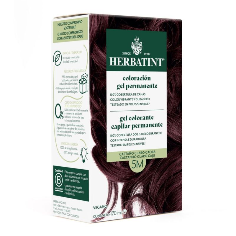 HERBATINT Coloración Permanente Gel Caoba 5M 170ml Sin Amoníaco