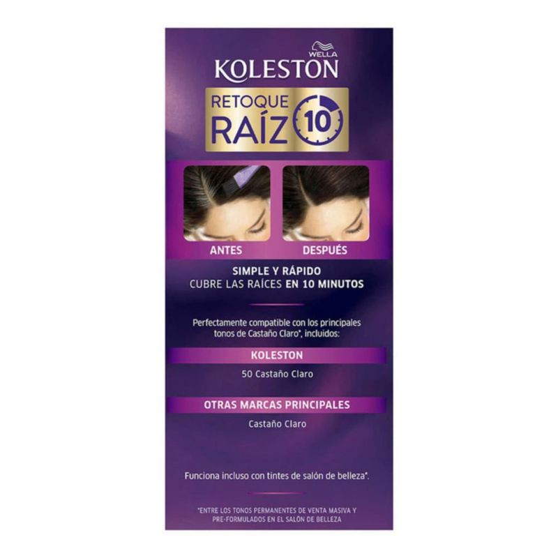 Koleston Tinte Retoque Raíz Permanente 50 Castaño Claro 70 ml Paquete
