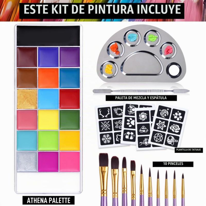 UCANBE Athena Face Body Paint Oil Makeup Set 20 Colors FX Halloween