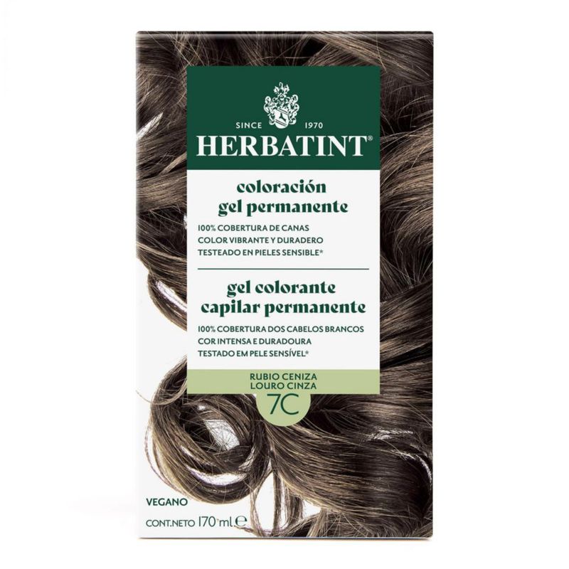 HERBATINT Color Rubio Cenizo 7C 170ml Sin Amoníaco 100 Cobertura Canas
