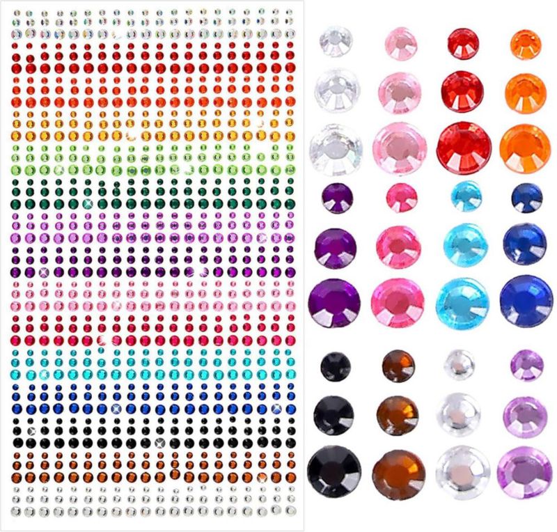 900 Pcs Gemas Faciales Autoadhesivas LONEOURS 15 Colores